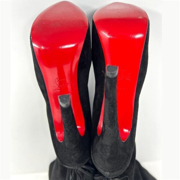 Christian Louboutin‎ Interlopa Fringe Suede Knee High Boots 37 - Picture 7 of 8